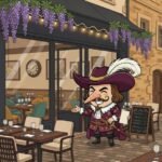 Cyrano Bergerac café terrace poster A3 art print Perigord
